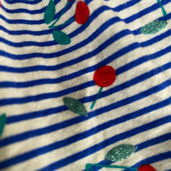 Cutest navy striped with cherry print Toddler cotton dress in perfect condition - Picture 2 of 4